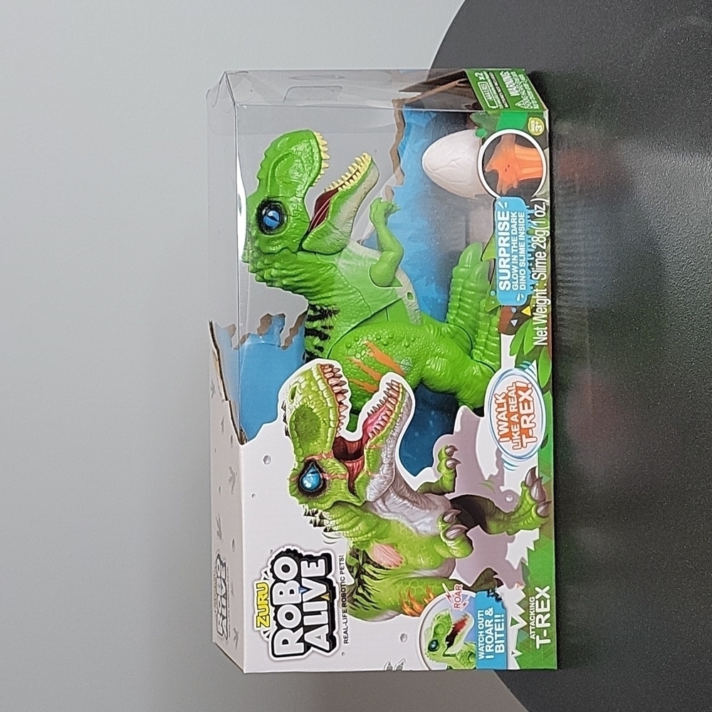 ZURU Robo Alive ATTACKING T-REX Robotic Dinosaur Pet Glow In Dark SLIME Egg